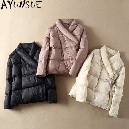 AYUNSUE White Duck Down Jacket Women 2020 Korean Autumn Winter Coat Women Parka Oversize Puffer Jackets Doudoune Femme KJ6311