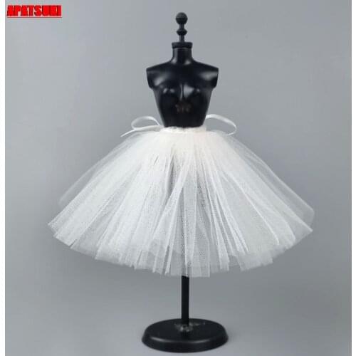 White Petticoat Crinoline For Barbie Doll Slip Tutu Dresses Underskirt Clothes Outfits 1/6 BJD Dollhouse Accessories DIY Toys