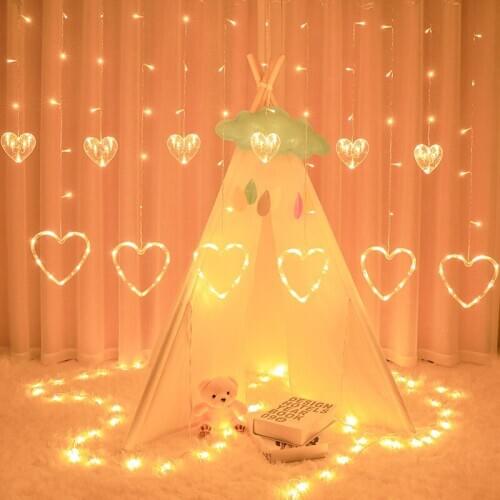 Large And Small Love Lights Wedding Decoration Love Curtain Lights Birthday Party Decoration String Lights