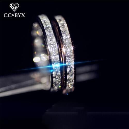 CC Lovers Jewelry Rings For Women Cubic Zirconia Ring Bridal Wedding Engagement Bijoux Femme Accessories Drop Shipping CC3107
