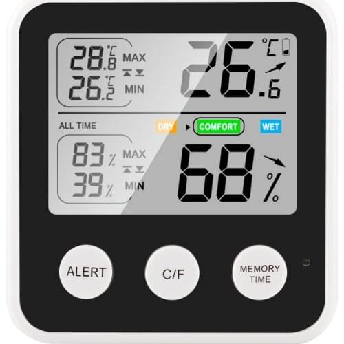 Thermometer and Hygrometer Digital Thermometer and Hygrometer with LCD Screen Temperature and Humidity Reminder Function