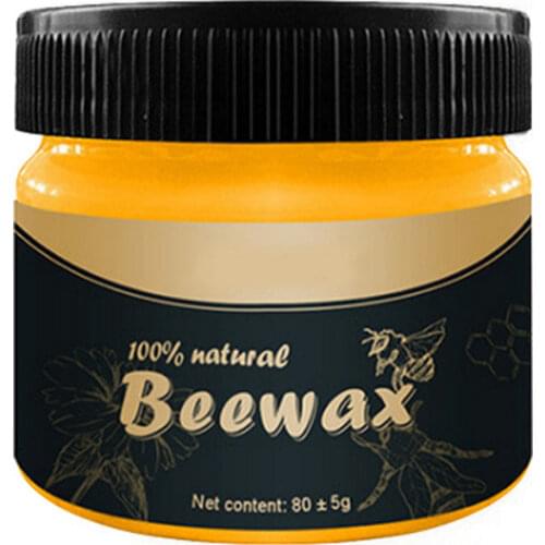 Wood Seasoning Beewax Waterproof Wear-Resistant Wax Furniture Care Solid Wood Maintenance Cleaning Polished + Sponge