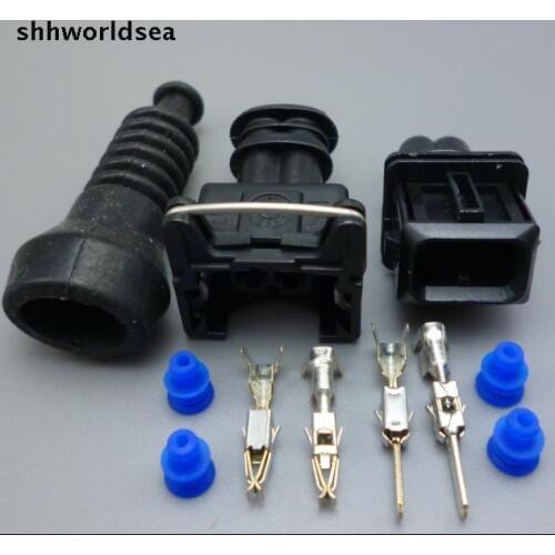 Shhworldsea 2 Way 2 PIN 3.5MM Car Fuel Injector Socket Plug DURITE MULTIPLE CONNECTORS JUNIOR POWER TIMER JPT CONNECTOR + SHEATH