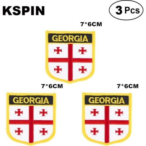Georgia Shiled Shape flag patches national flag patches for Cothing DIY Decoration