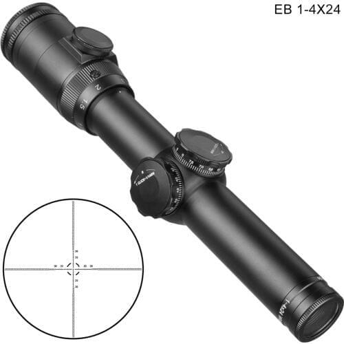 EB 1-4x24 Wide Angle Hunting Riflescope Illuminated Red Green Dot Sight Button Edition Sniper Optical Scope For Rifles Airguns