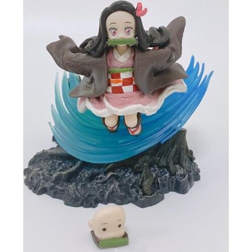 11cm Kawaii Run Change Face Kamado Nezuko Japan Anime PVC Figure Toys Cute Demon Slayer Dolls Room Decor Birthday Gift for Boys
