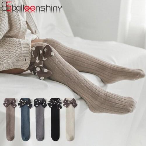 Balleenshiny Kids Socks Infant Toddlers Girls Knee High Long Soft Cotton Socks Children Sock Knee High Cotton Kids Girl Socks