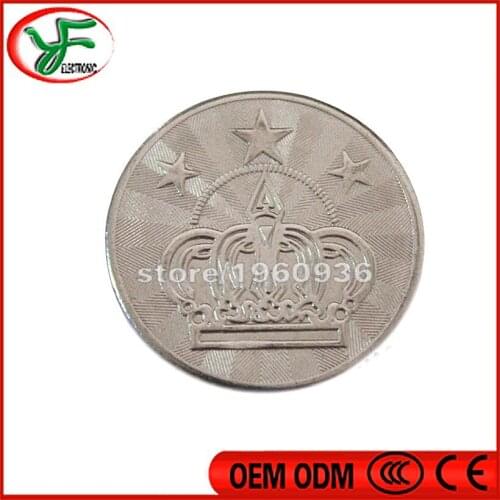 Crown Logo 25*1.85mm game machine coin token Stainless steel 5000pcs /lot