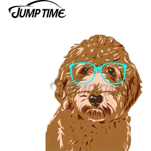 JumpTime 13 x 4cm For Howard the Doodle Dog with Glasses Scratch-Proof Decal Trunk Windshield Bumper Car Stickers RV Decoration
