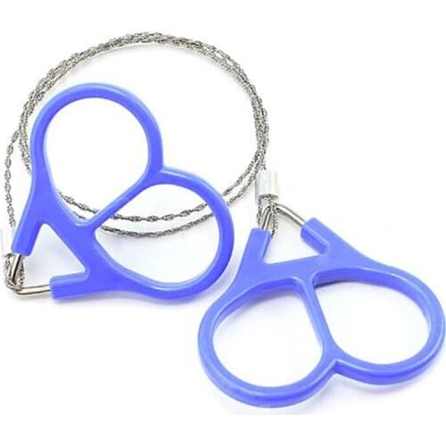 54cm Outdoor Camping Hiking Pocket Saw Wire Travel Emergency Survive Tool Stainless Steel Wire Kits with Finger Plastic Handle