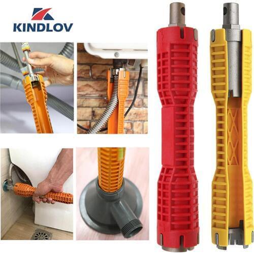 KINDLOV Faucet And Sink Installer Wrench Adjustable Water Pipe Spanner Double Head Allen Key Set Multitools 360 Plumber Tools