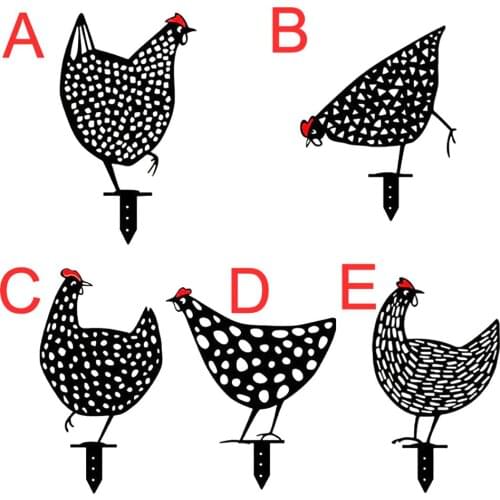 Chicken Yard Art Metal Hen Decor Chicken Garden Silhouette Yard Art Garden Sculpture