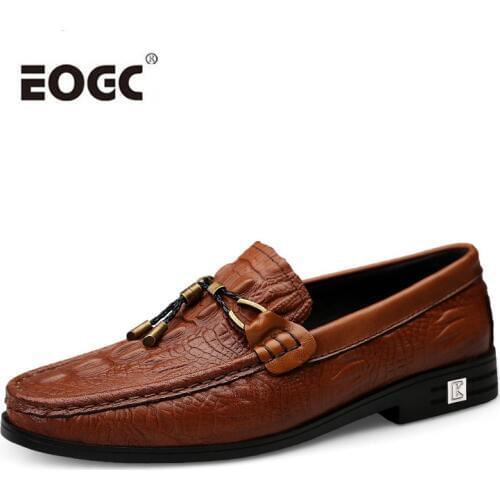 Natural Leather Men Shoes Loafers New Fashion Slip On Breathable Driving Shoes Plus Size Autumn Winter Casual Shoes Dropshipping