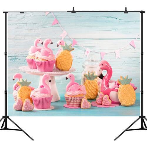 Lyavshi Flamingo Cake photography backdrop new cartoon colorful birthday party banner children background photobooth photocall