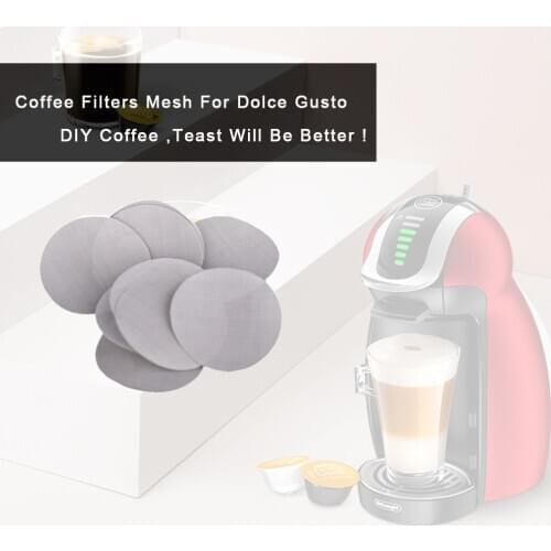 5PCS Filter Mesh Compatible With Dolce Gusto Food Grade Metal Diameter 35MM Stainless Steel Refillable Capsules DIY Coffee Maker
