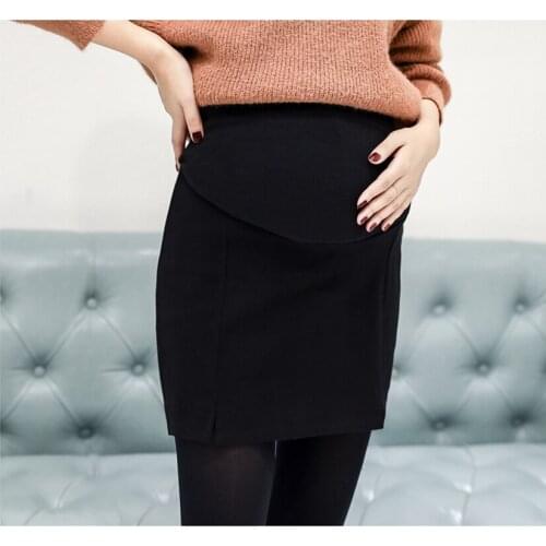 Maternity wear autumn and winter pregnant women woolen skirt Korean version of the package hip pregnant women stomach lift skirt