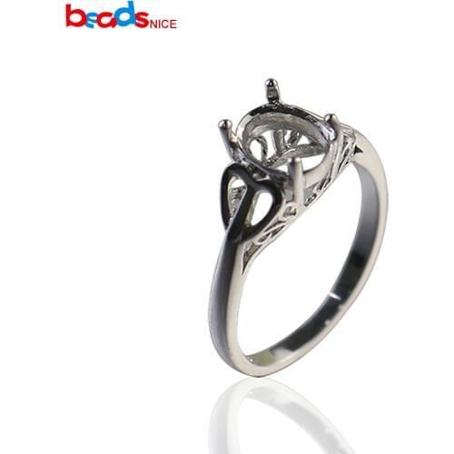 Beadsnice ID27360 Ring Settings Base Blank Fit 7X5mm Oval Flatback Cameo Cabochon Ring Prong Setting Jewelry Finding