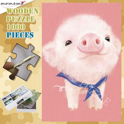 Cute Pag Wooden 300 500 1000 Animal Jigsaw Puzzle for Adults Customized Assembling Puzzle Games Kids Educational Toys Nice Gifts