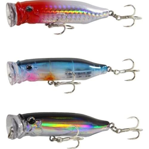 Hot 1Pcs Popper Fishing Lures 7cm 9.4g Topwater Lure Hard Bait Artificial Wobblers Plastic Fishing Tackle Topwater Popper Lure