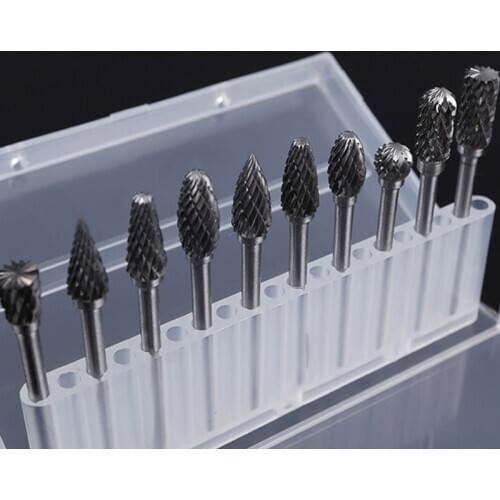 Professional 6*3 Electric Grinding Accessories Tungsten Steel Grinding Head Set Carbide Rotary File 3mm Handle Double Pattern