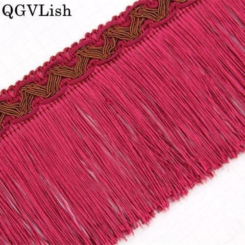 QGVLish 12M/lot 10cm Wide Curtain Tassel Fringe Lace Trim DIY Sewing Sofa Stage Curtain Accessories Lace Ribbon Belts Trims