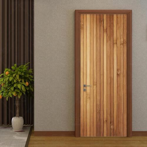 Self-Adhesive Door Sticker 3D Retro Wood Board Wallpaper Living Room Study Room Classic Home Decor Wall Sticker Papel De Parede