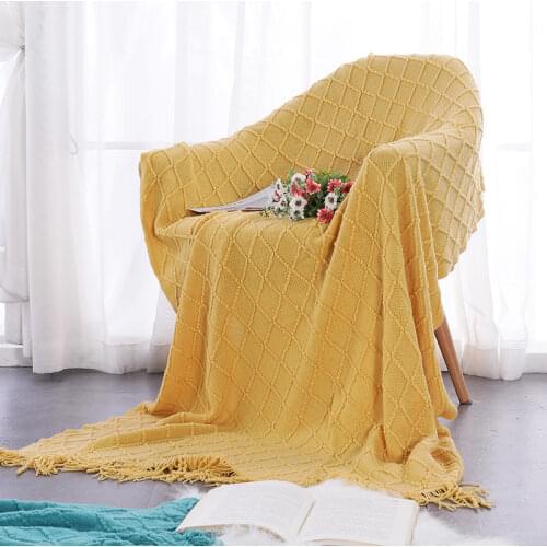 Nordic Knitted Throw Thread Blanket on the Bed Sofa Plaid Travel Soft Towel Bed Plaid Wall Tapestry Living Room Decor