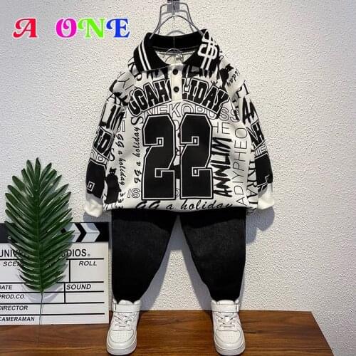 Boys Spring Autumn outfits baby Basketball clothing kids clothes sweatshirts + pants 2 pcs set Fashion sports streetwear 2T-12T