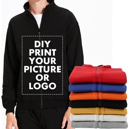 DIY Print Photo Logo Design Your Own Sweatshirt For Men Women Solid Casual Hoodie Pullover Unisex 100% Cotton Customized Clothes