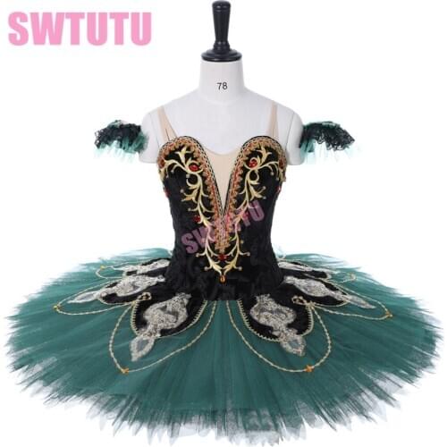 Deep green professional ballet costume,red ballet tutu adult classical ballet tutu ballet costumes for competition BT9091B