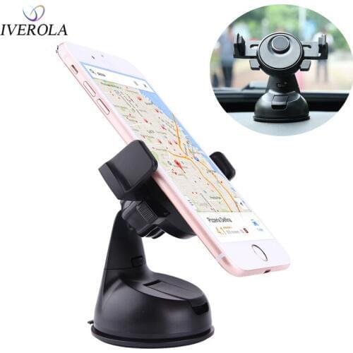 Univerola Car Phone Holder Adjustment Auto Clip Cell Phone Stand Dashboard Windshield Suction Cup Mount Holder For Phone Samsung