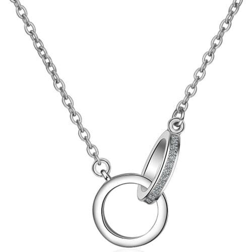 VAN2 Long zircon necklace Simple micro-set pendant necklace Korean version of jewelry foreign trade sterling silver necklace