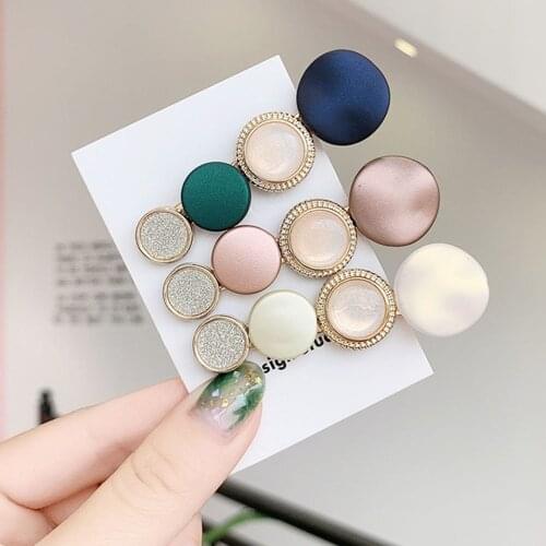 2021 INS Sweet Women Acrylic Round Hairpin Headband Hair Clip Barrettes Hair Ornament Girls Fashion Headwear Hair Accessories