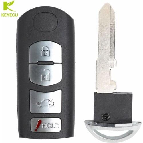 KEYECU Smart Replacement Remote Key Shell Case Fob 4 Button for Mazda 3 5 6 CX-7 CX-9