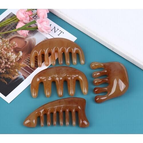 1 Pcs Natural Ox Horn Pocket Comb Wide Toothed Comb SPA Guasha Scalp Massage Brush Hair Care Tool High Quality