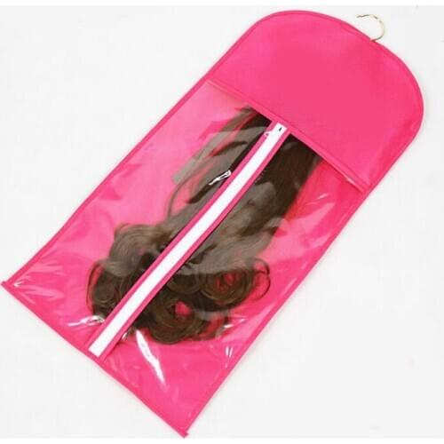 1pc hair weave storage bag with hook Hair Extensions dust proof case clip in Hair weft holder styling tools