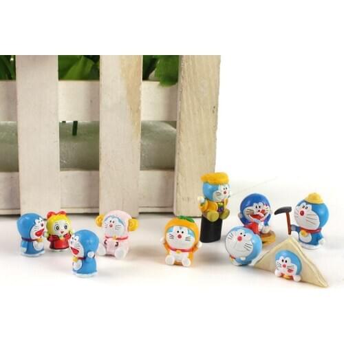 10pcs/set 1.5-3cm cute Mini Doraemon Figure Toys PVC Model Decoration Dolls For Gifts