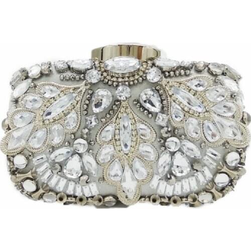 17x11CM New High-end Handmade Shiny Sequined Diamond Dinner Bag Luxury Bead Embroidery Bag Clutch Bag Evening Bag Chain a6693