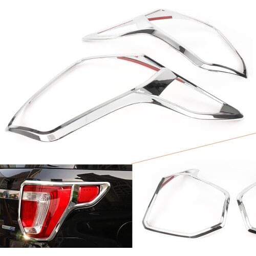 2pcs Chrome ABS Car Rear Tail Light Cover Trim Frame Exterior Molding Decoration For Ford Explorer 2016 2017 2018