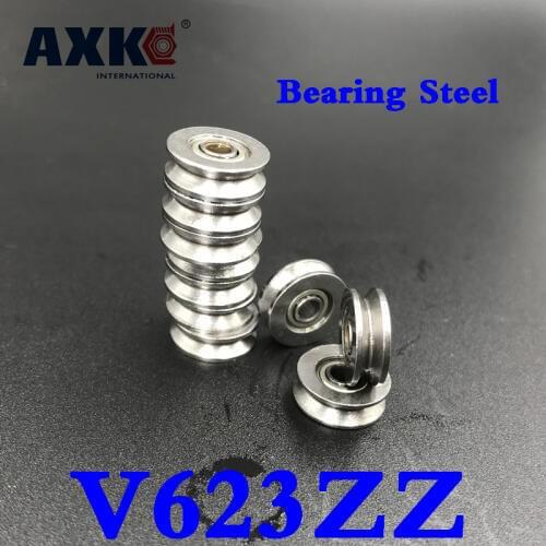 2021 Axk 20pcs V623zz Abec-5 V Groove Roller Wheel Carbon Bearings 3*12*4 Mm Embroidery Machine Pulley V623 623v 623vv Szv3-12