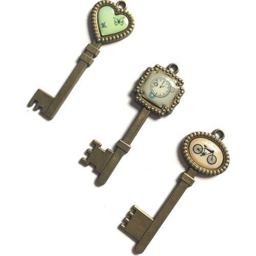 30pcs/lot) Sets of Alloy Antique keys charms-metal embellishments scrapbook