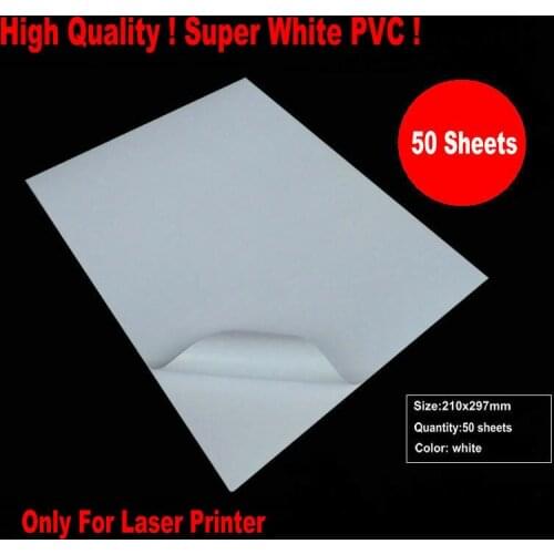 50 Sheets White Vinyl PVC A4 Sticker Waterproof For only Laser Printer WATERPROOF