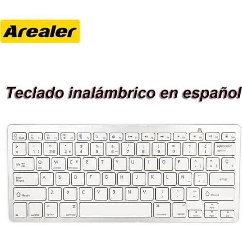 78 Keys Spanish Wireless BT Keyboard BT 3.0 Portable Ultra-slim Keyboard Support Windows/iOS/Android for Laptop Tablet Phone