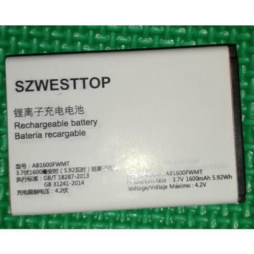SZWESTTOP original AB1600FWMT battery For philips E168 cellphone AB1600FWMF Batterie for XENIUM CTE168 smart phone