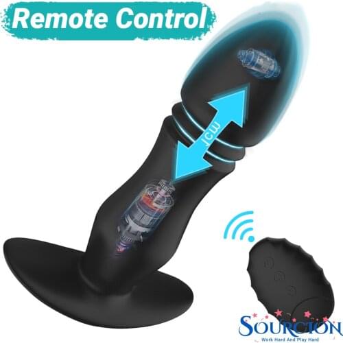 Sourcion Anal Vibrators Vibrating Prostate Massage for Men Dildos Anal Butt Plug Masturbator Remote Control Sex Toys for Adult