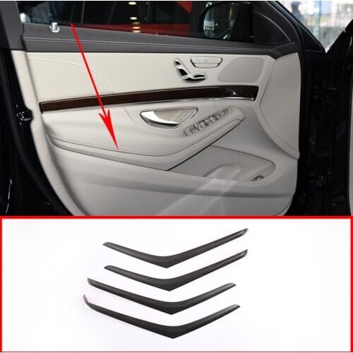 Car Inner Door Decoration Strips Trim Accessories For Mercedes Benz W222 S Class S320 2014-2019 Inner Door Strips Oak Grain 4Pcs