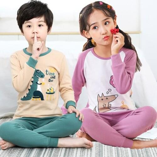 Baby Kids Pajamas Cotton Children Clothes Girls Sleepwear Suit Boys Dinosaur Pajamas Set Toddler Baby Outfit Child Pyjamas 2-12Y