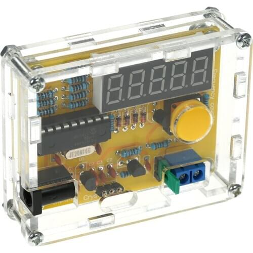 DIY meter frequency counter Tester digital Crystal Counter Meter Oscillator Tester with Transparent Case 1Hz~50MHz