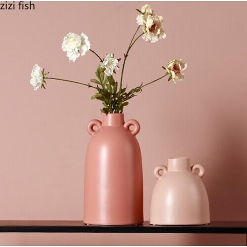 Ceramic Vase Ornaments Living Room Flower Arrangement Home Decoration Accessories Desktop Hydroponic Vase Plant Container Crafts