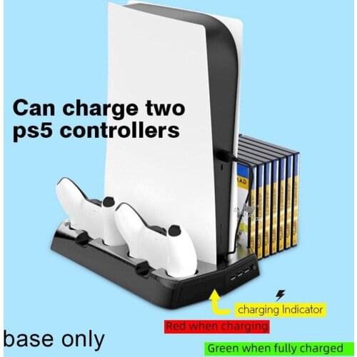 For PS5 3 in 1 DE/UHD host multi-function charging Disc tray storage cooling base charger fan base Game handle bracket